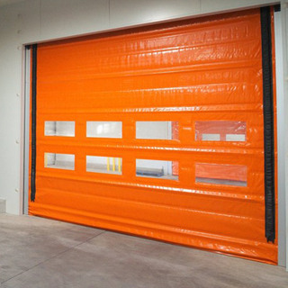 Almacén de puerta de apilamiento de PVC de alta velocidad industrial a prueba de viento