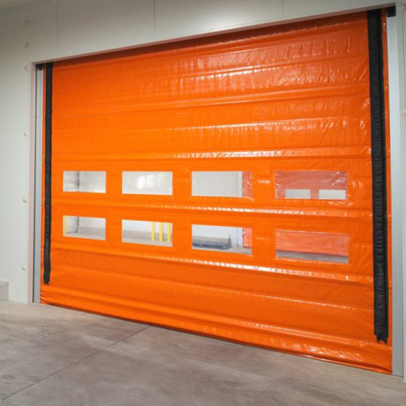 Fábrica de puertas de apilamiento de PVC de alta velocidad enrollable a prueba de agua