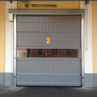 Puerta enrollable de PVC de alta velocidad y alto rendimiento a prueba de viento