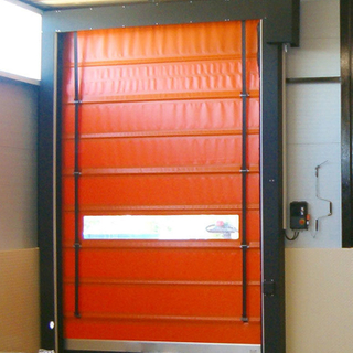 Puerta de apilamiento de PVC de alta velocidad impermeable a prueba de viento