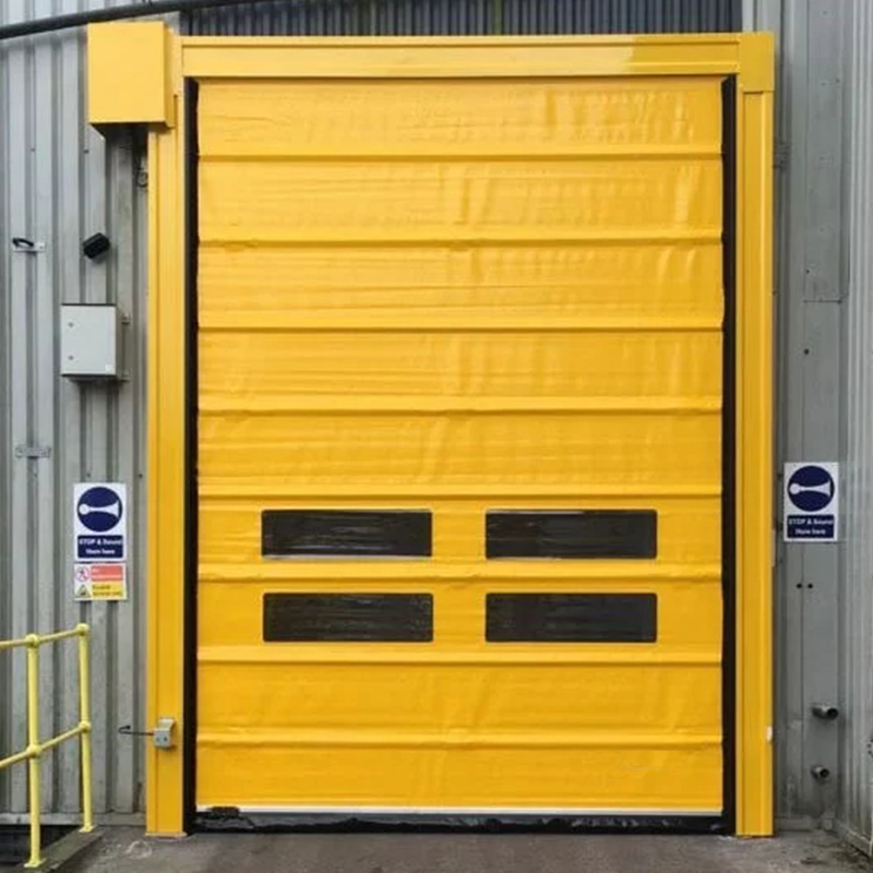 Puerta de apilamiento automática impermeable de PVC de alta velocidad