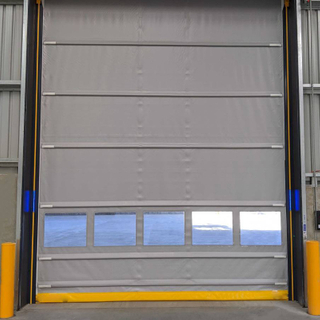 Sala transparente de puerta de apilamiento de PVC de alta velocidad industrial resistente al agua